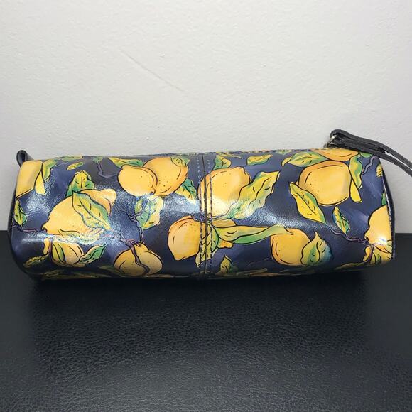 Patricia Nash Studded Wristlet Clutch Barrel Tube Cylinder Positano Limon Print